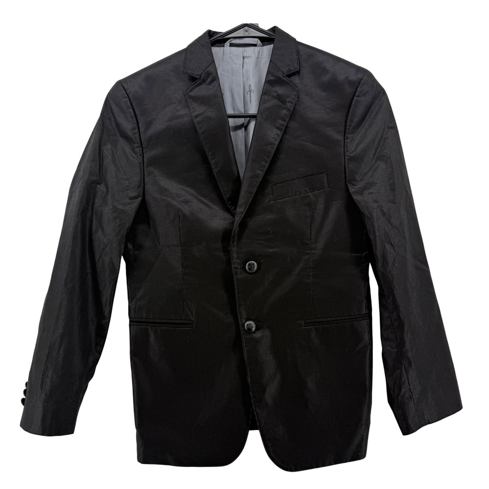 John Varvatos USA Kids Black Sleek Textured Blazer Sport Coat‎ Size 12 Reg
